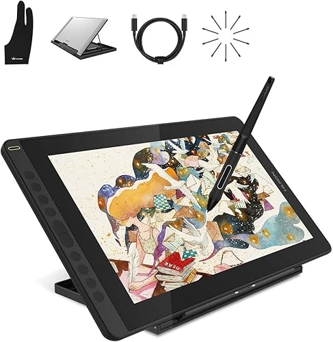 HUION 15.6 '' Kamvas 16(2021) Graphics Tablet with Screen, 1920 x 1080 HD Full-Laminated with Battery-Free Stylus 8192 Pen Pressure and Adjustable Stand, Ideal for Work from Home & Remote Learning - 15.6 Pouces - 120% sRGB