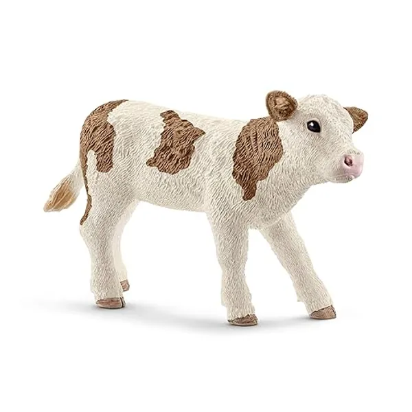 SCHLEICH 13802 Simmental calf Farm World Toy Figurine for children aged 3-8 Years