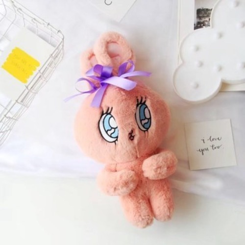 Fluffy Bunny Plush - Dark Pink