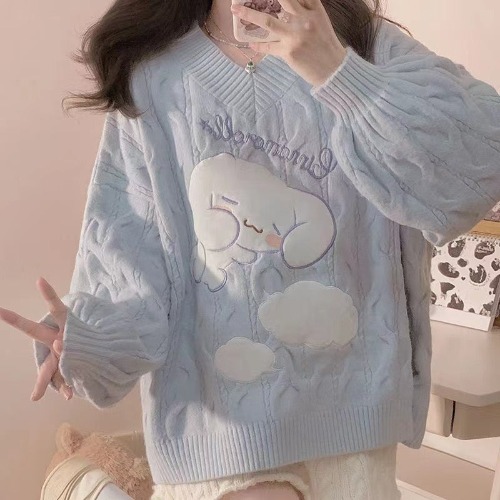 Sleepy Cinna Knit Sweater - Blue / XXL / China