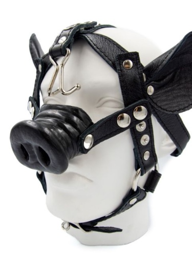 Leather Pig Head Harness | Black