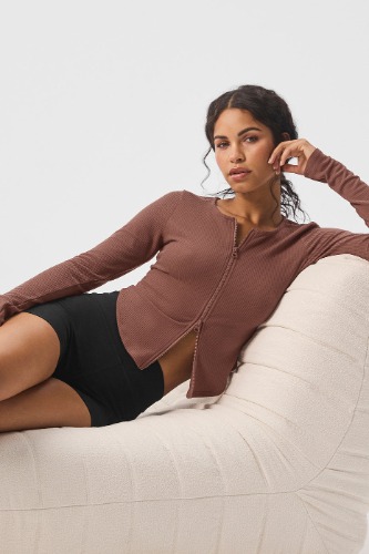 Ribbed Stardust Jacket - Chestnut | Chestnut / M