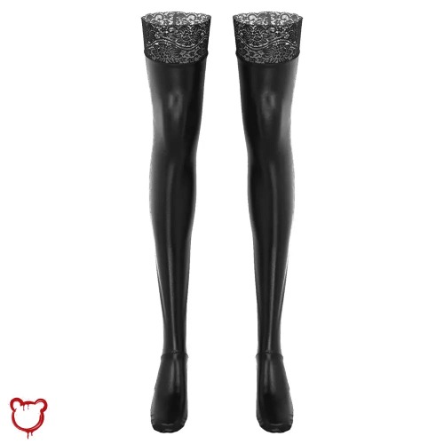 PU Wet-Look Latex Thigh Highs