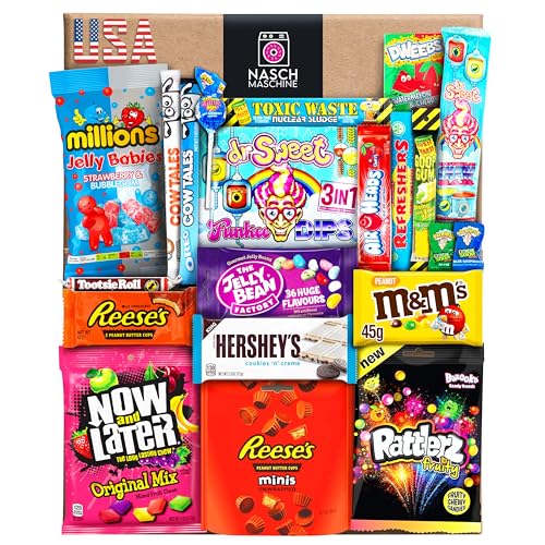 Naschmaschine® SweetsPott USA Edition einzigartige Süßigkeiten Mischung - 20 Teile - XXL (Partybox) mit amerikanischen Süßigkeiten als ideale Geschenkidee