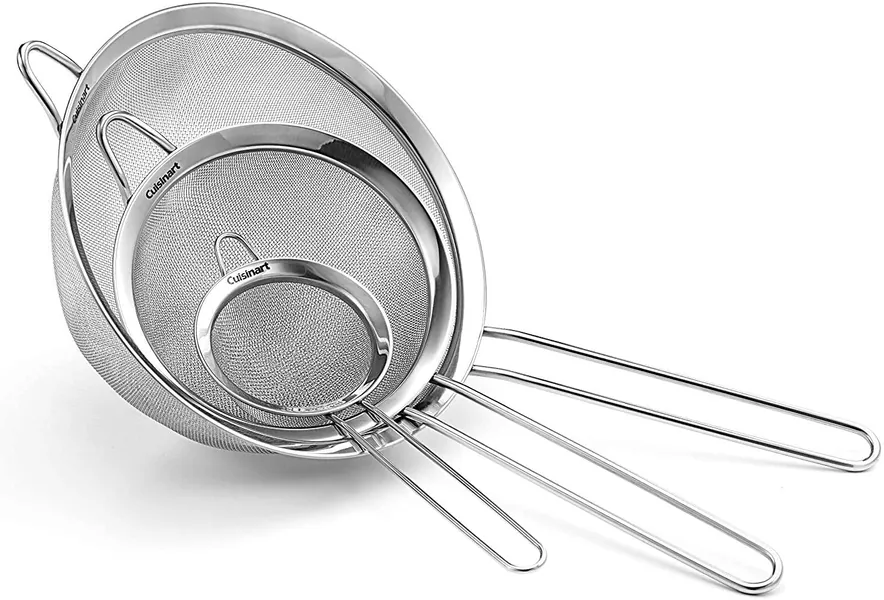 Cuisinart CTG-00-3MS Set of 3 Fine Set of Mesh Strainers, Stainless Steel, Pack of 3