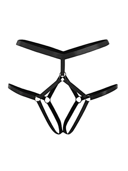SOLY HUX Women's Ring Linked Harness Thongs Underwear Panties Sexy Panty