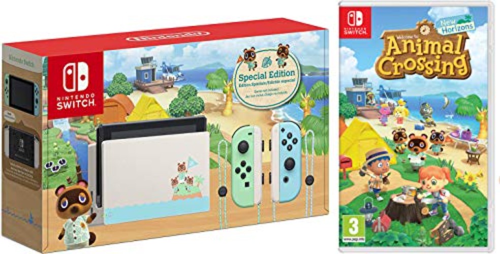 Animal Crossing: New Horizons Nintendo Switch Console Edition with Game Included Bundle