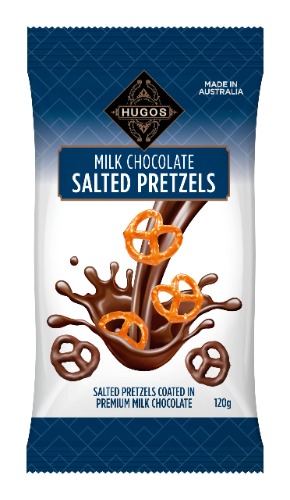 HUGOS Milk Chocolate Salted Pretzels 120 g (Pack of 1)