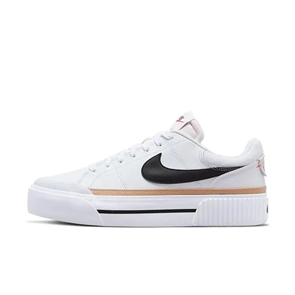 Nike Women's Low-Top Sneakers - 10 - White Black Hemp Team Orange