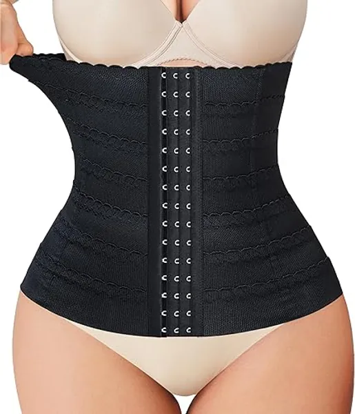 Nebility Womens' Waist Trainer Tummy Control Waist Cincher Slim Body Shaper - Black - XX-Large