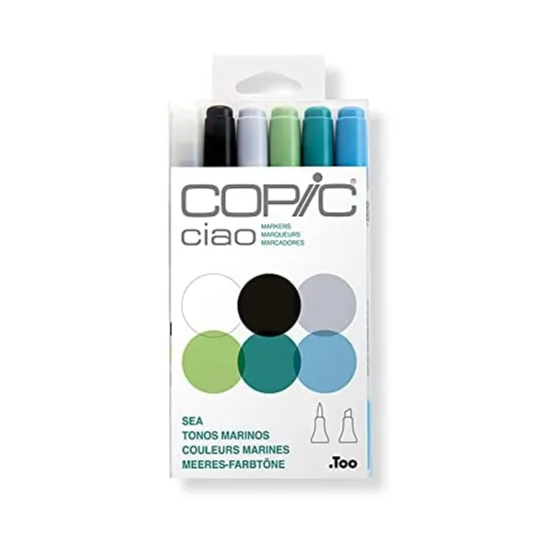 
                            Copic Marker Ciao Markers, Sea, 6 Pack
                        
