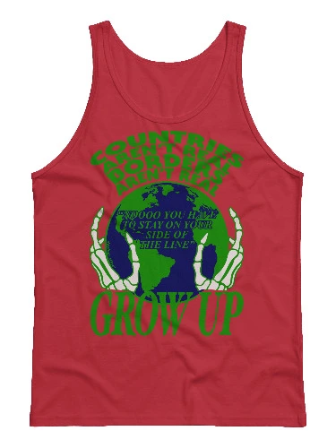 COUNTRYS ARENT REAL , TANK TOP (RED)