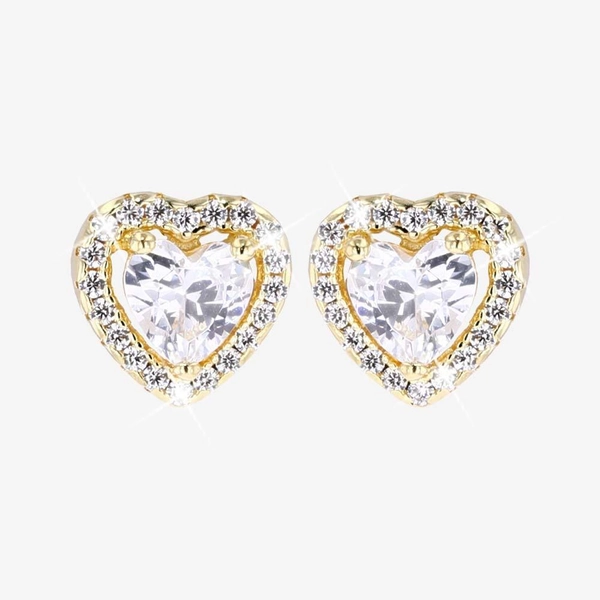 18ct Gold Vermeil on Silver Heart Stud Earrings