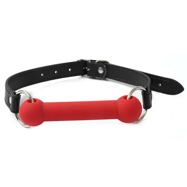 Sex Bondage Erotic Products Dog Bone Mouth Bit Gag BDSM Harness Gag Ball Sex Games Adult Sex Toys For Couples for Couples on Bed Restraints Toys - Red