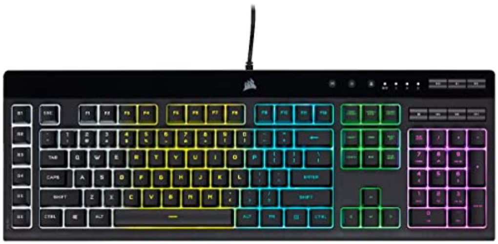 Corsair K55 PRO LITE RGB Wired Membrane Gaming Keyboard (5-Zone Dynamic RGB Backlighting, Six Macro Keys with Stream Deck Integration, IP42 Dust and Spill Resistant, Dedicated Media Keys) Black - K55 PRO LITE RGB Frustration Free Packaging