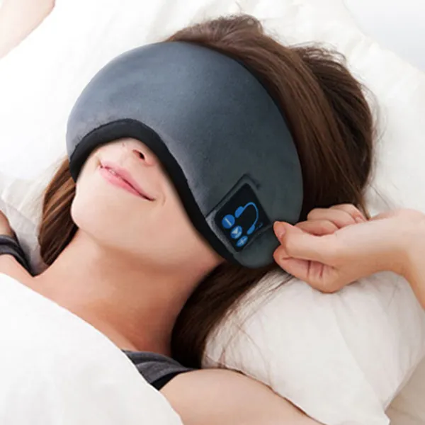 EZ Sleep Eye Blind Fold with Bluetooth Music by VistaShops - BLACK