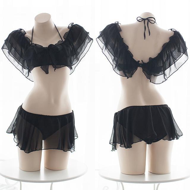 Ethereal Princess Lingerie Set - Black
