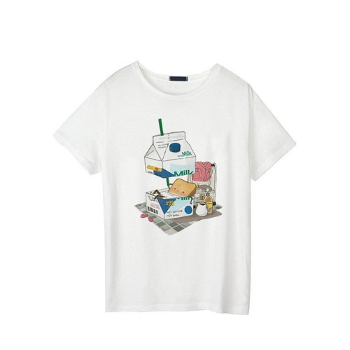 Strawberry Milk Graphic Tee - Milk Bath / L