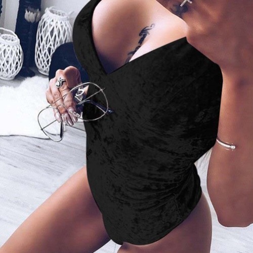 Velour Bodysuit - Black / XL