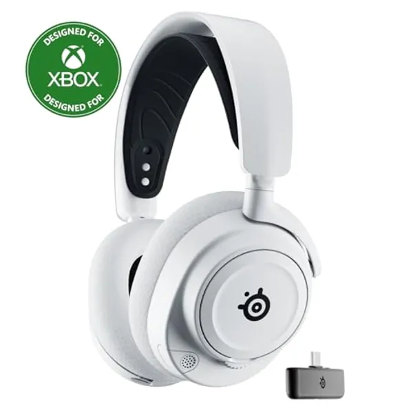 SteelSeries Arctis Nova 7X Wireless Multi-Platform Gaming Headset — Neodymium Magnetic Drivers — 2.4GHz+Bluetooth — 38Hr USB-C Battery — AI Mic — Xbox Series X|S, PC, PS5, Switch, VR, Mobile - White - Xbox - White