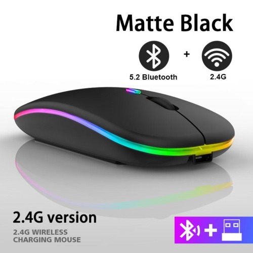 RGB Wireless Bluetooth Mouse - Black
