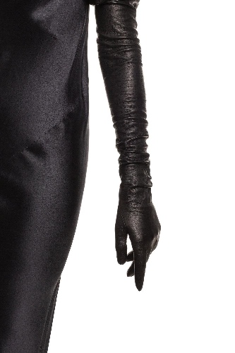 Montserrat 16BT - Women's Silk Lined Leather Opera Gloves | 7.5 / Black