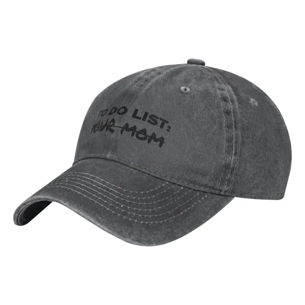 to Do List Your Mom Hat Unisex Cowboy Baseball Cap Adjustable Casual Trucker Hats Sunhat - Deep Heather One Size