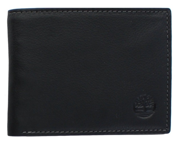 Timberland Heren Wellington RFID lederen tweevoudige portemonnee drievoudige portemonnee hybride - Zwart