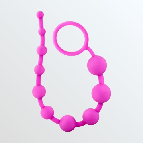 Luxe Silicone Anal Beads with 10 Beads - Pink
