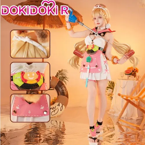 DokiDoki-R Game Zenless Zone Zero Cosplay Alice Thymefield Swimsuit Costume / Headwear / Ear and Tail ZZZ | Costume Only-XL-Order Processing Time Refer to Description Page