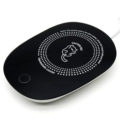 LIZHIGU Coffee Warmer for Desk - Smart Candle Warmer with Auto Shut Off Electric Beverage Warmer Heating Coffee Tea Water Milk (No Cup) Black - Black1