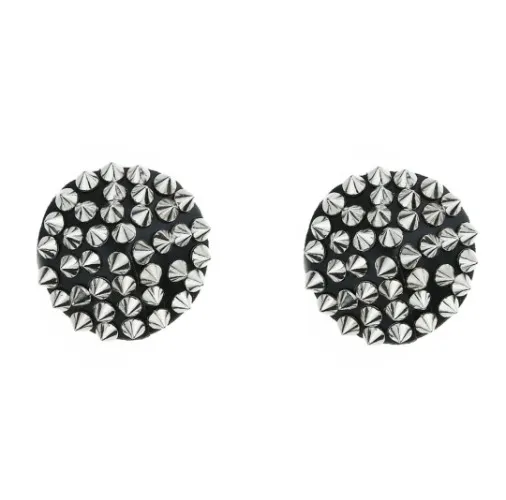 Studded black & silver nipple pasties - worth $28