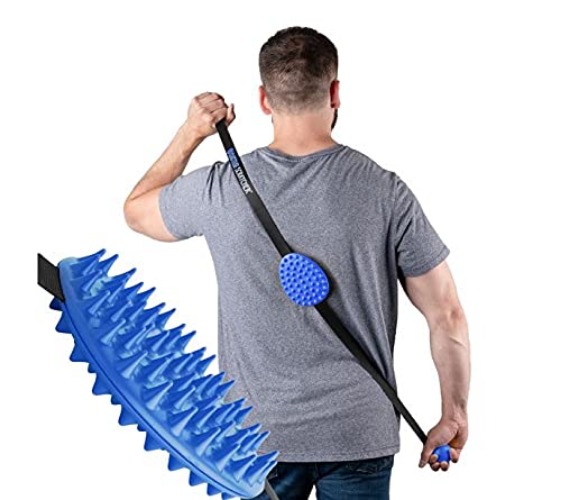 Cactus Scratcher Original Back Scratcher with 2 Sides Featuring Aggressive and Soft Spikes, Great for The Mobility Impaired and Hard-to-Reach Places, Makes an Awesome After-Surgery Gift - Blue - 2-Hand Original - Blue