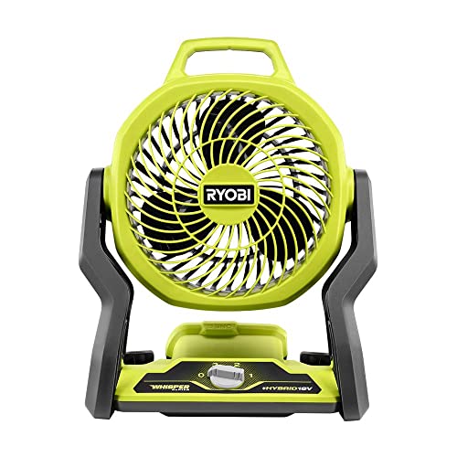RYOBI ONE+ 18V Cordless Hybrid WHISPER SERIES 7-1/2 in. Fan (Tool Only), GREEN (PCL811B)