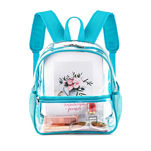 Fomaris Stadium Approved Clear Backpack 12x12x6, Small See Through Mini Plastic Concert Backpack (Turquoise) - Turquoise