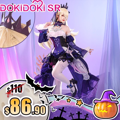 【Ready For Ship】DokiDoki-SR Game Genshin Impact Fischl Cosplay Costume Ein Immernachtstraum | L