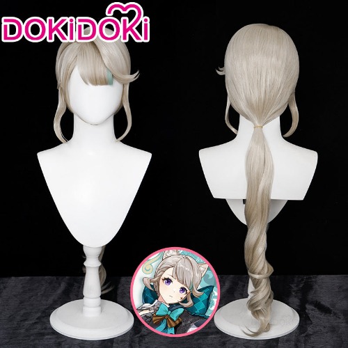 DokiDoki Game Genshin Impact Cosplay Fontaine  Lynette Wig Silver Cute Green Hight Hair | Ver.1-PRESALE