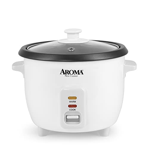 Aroma Housewares Aroma 6-cup (cooked) 1.5 Qt. One Touch Rice Cooker, White (ARC-363NG), 6 cup cooked/ 3 cup uncook/ 1.5 Qt. - WHITE - Rice Cooker