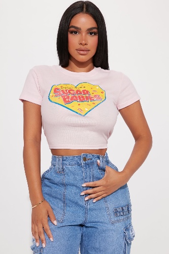 Sugar Babies Fitted Tee - Pink | XS