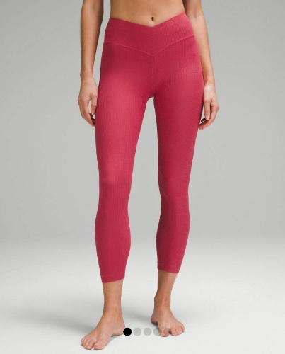 Lululemon Leggings - Rose V-Waist Yoga Tight 25 Grid Texture Womens