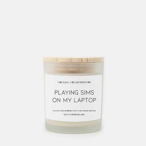 Playing Sims on my Laptop | 11oz Candle - Jasmine & Ozone