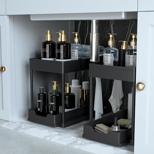 2Pack under Sink Organizers and Storage 2 Tier Pull Out Sliding
