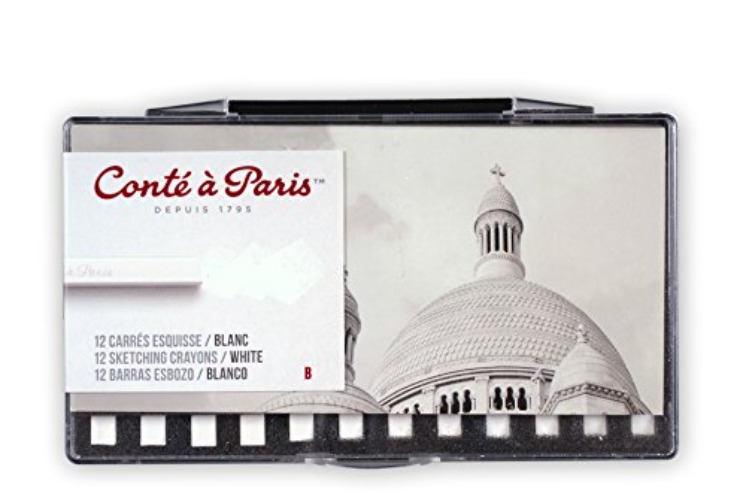 Conté à Paris Sketching Carre Crayons - White B (Pack of 12) - White B
