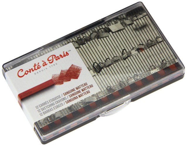 Conté à Paris Sketching Carre Crayons - Sanguine Watteau (Pack of 12) - Sanguine Watteau