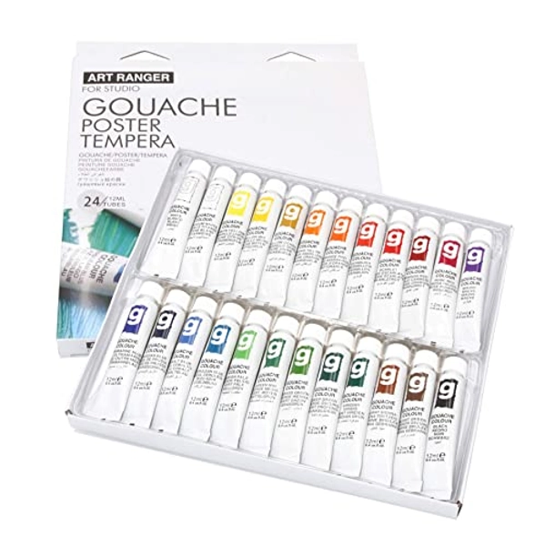 Gouache Farbset 24 Tuben je 12 ml, original Magi Qualität feine Künstlerqualität, wasserlöslich halbdeckend Aquarell