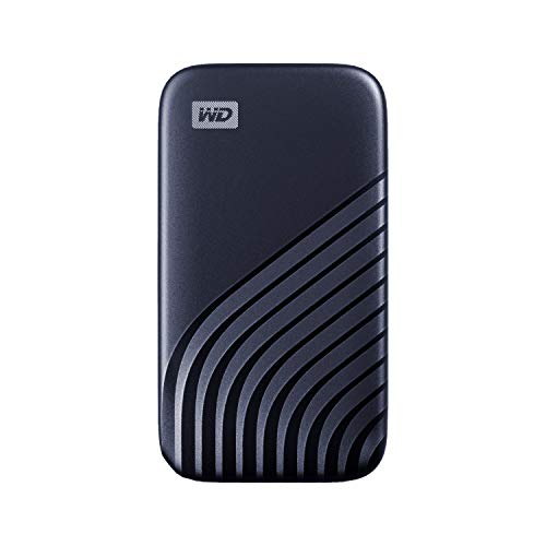 WD 2TB My Passport SSD Portable External Solid State Drive, Blue, Sturdy and Blazing Fast, Password Protection with Hardware Encryption - WDBAGF0020BBL-WESN - 2TB - Blue