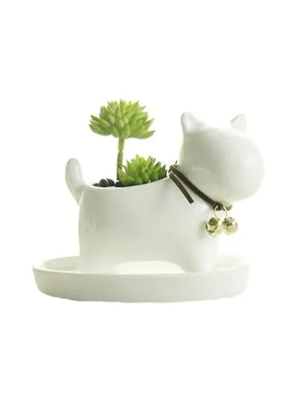 Youfui Cute Succulent Planter Animal Shaped Flower Pot Decor for Home Office Desk (Dog)