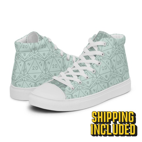 Polyhedral DnD Dice High Top Canvas Shoes (Women’s) - 8.5