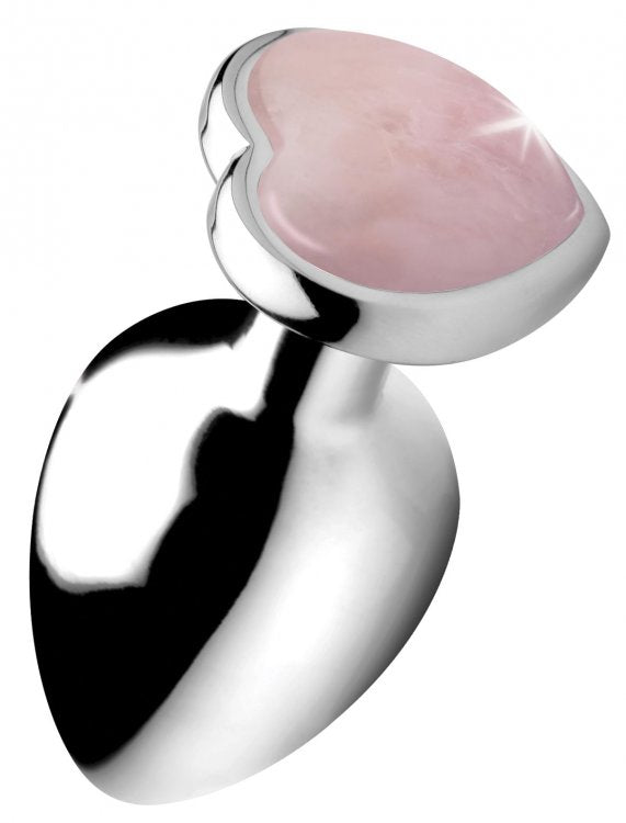 Booty Sparks Gemstones Large Anal Plug with Rose Quartz Heart | Default Title