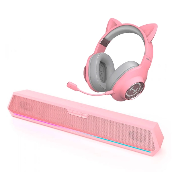 Kit Soundbar gamer G1500 BAR Rosa + G2II Pink